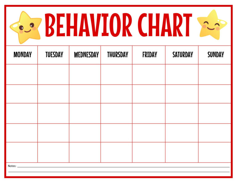 Behavior Sticker Chart Printable - PrintableBehaviorChart.com