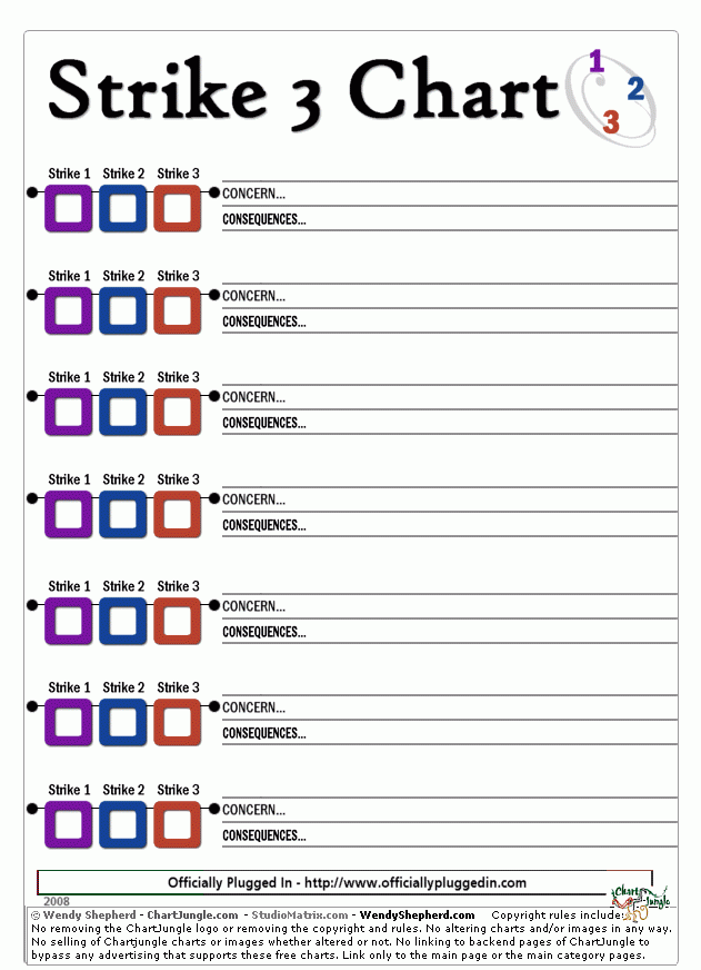 Printable 3 Strikes Behavior Chart PrintableBehaviorChart