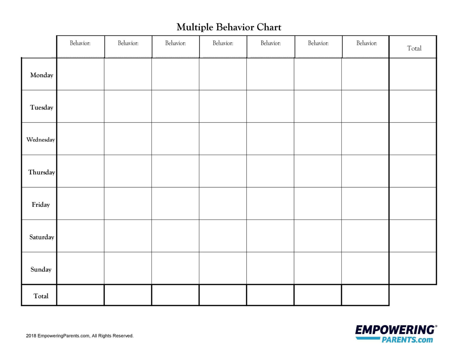 Free Printable Hourly Behavior Charts PrintableBehaviorChart