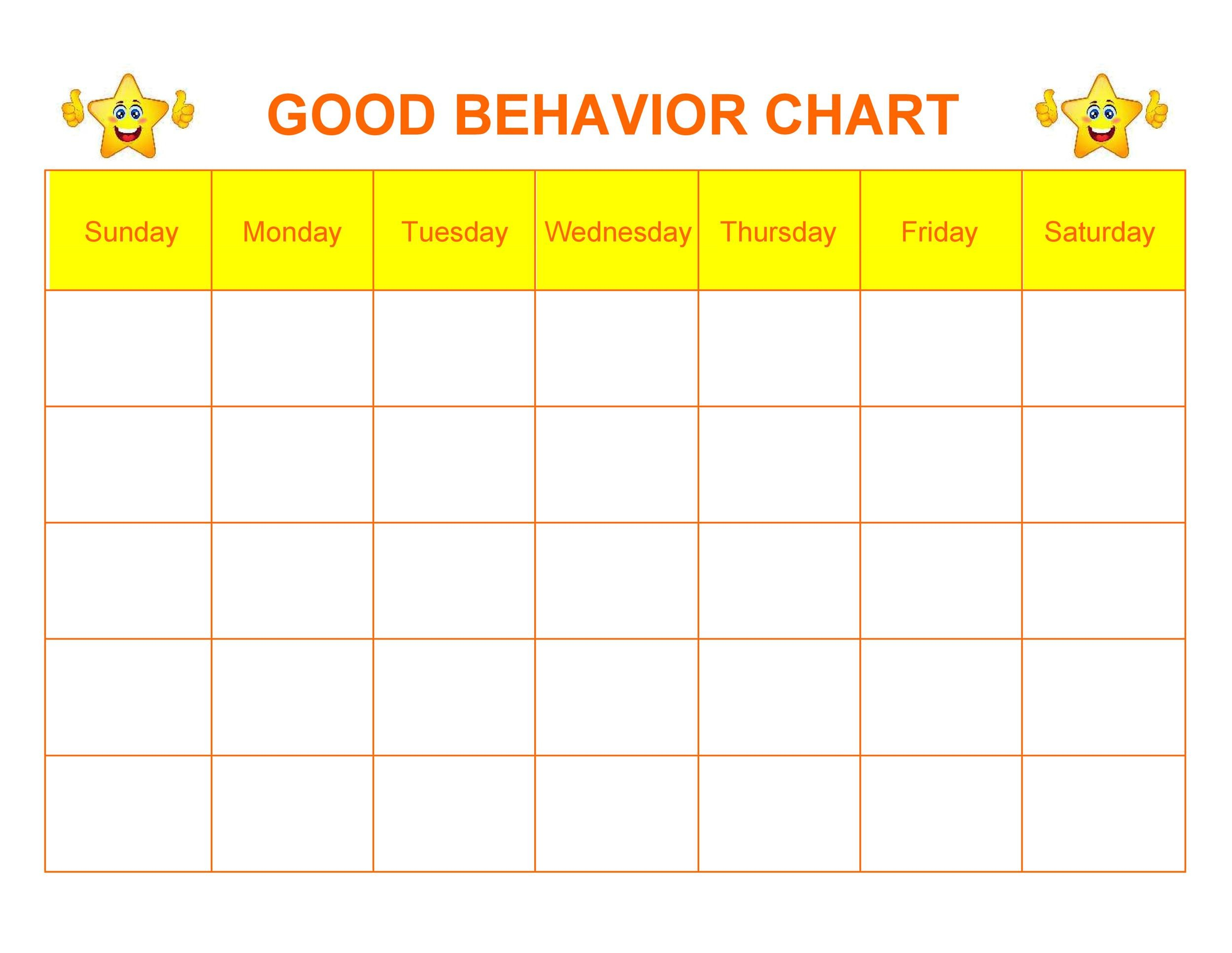 Printable Behavior C Charts PrintableBehaviorChart