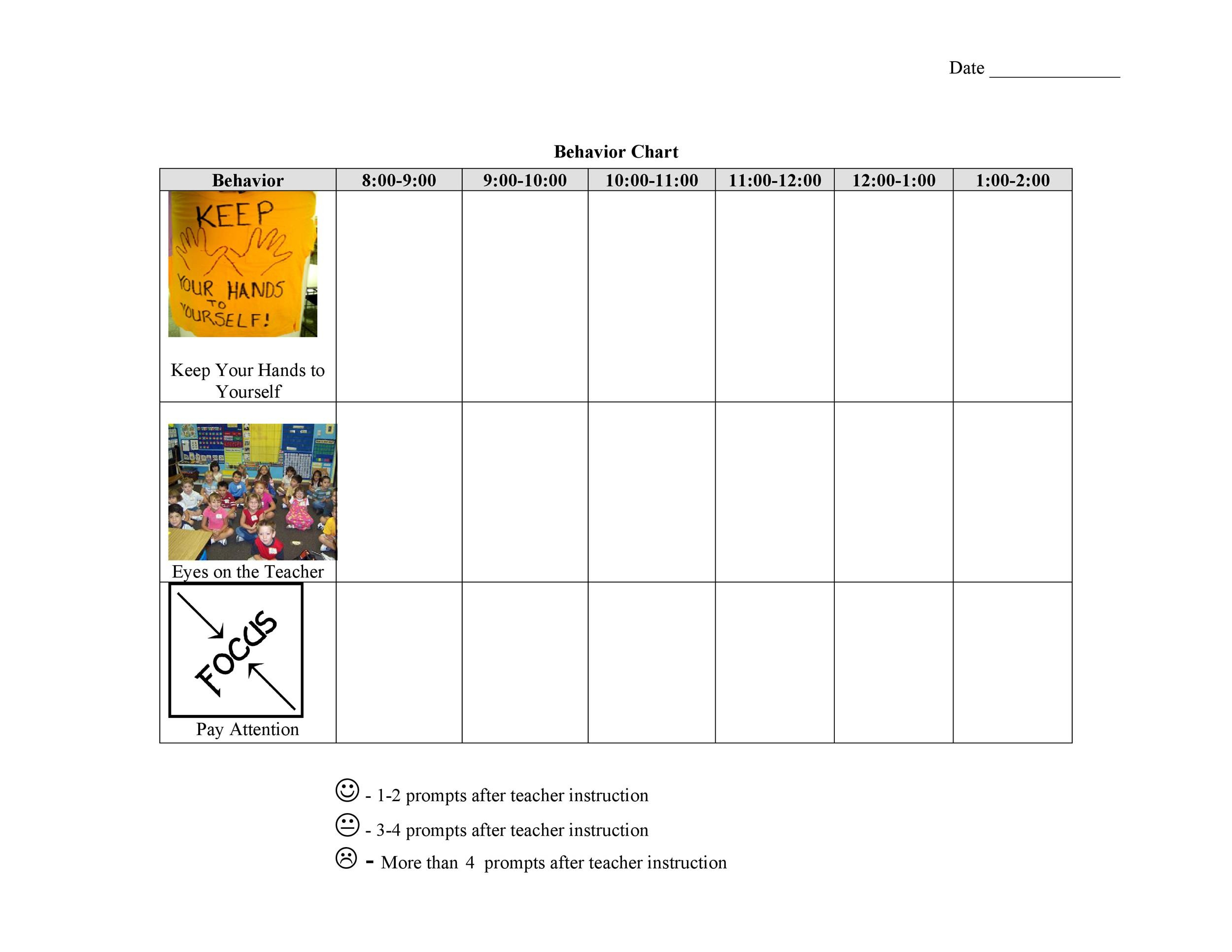 42 Printable Behavior Chart Templates for Kids TemplateLab