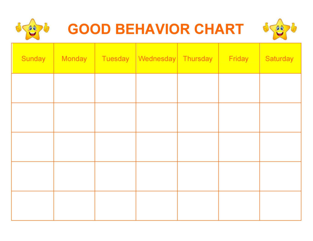 42 Printable Behavior Chart Templates for Kids TemplateLab