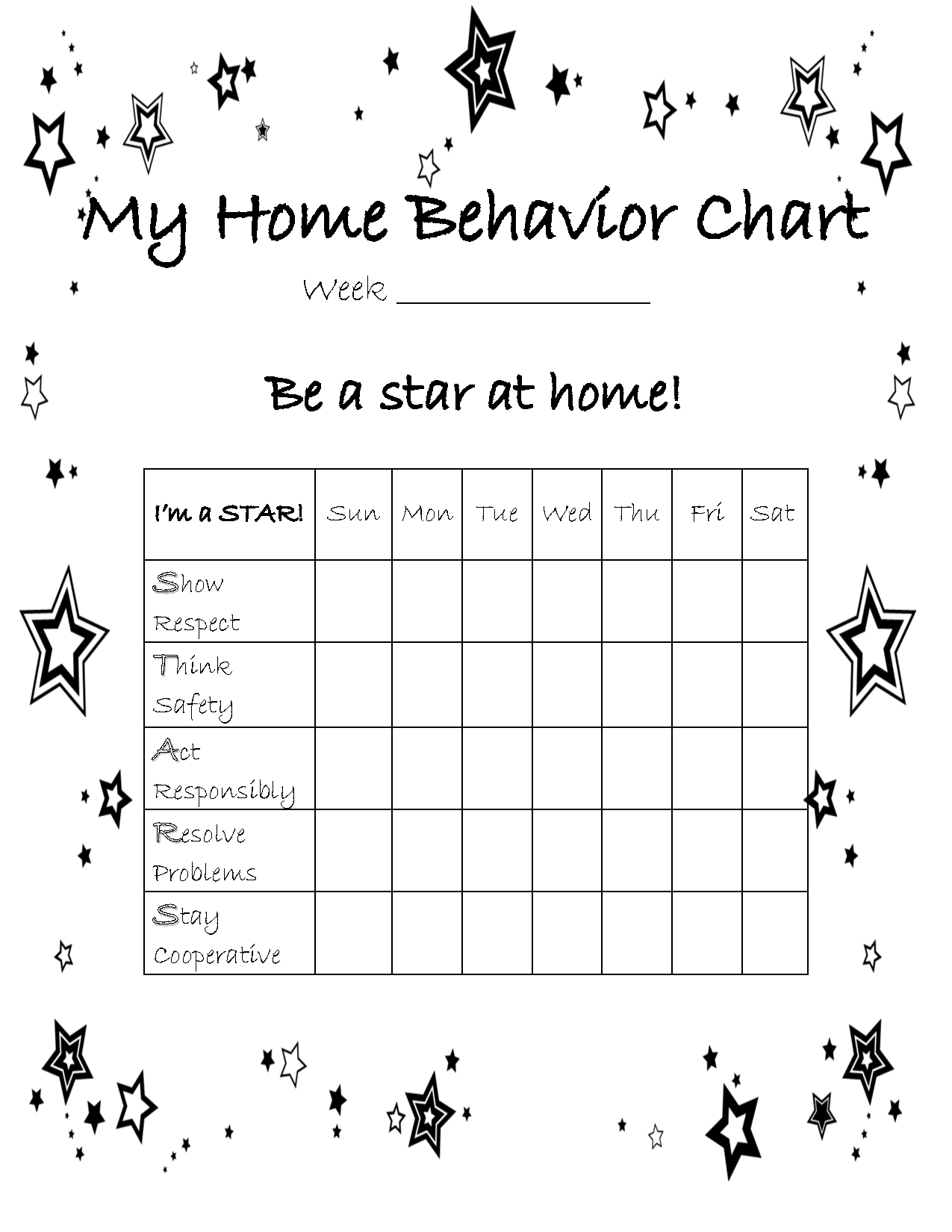 At Home Behavior Chart Free Printable Behavior Chart Home Behavior 
