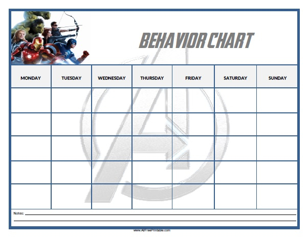 Avengers Behavior Chart Free Printable