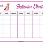Barbie Behavior Chart Free Printable AllFreePrintable