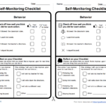 Behavior Self Monitoring Checklist Self Monitoring Behavior