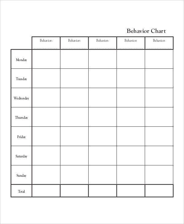 Daily Behavior Chart Templates 6 Free PDF Documents Download Free 