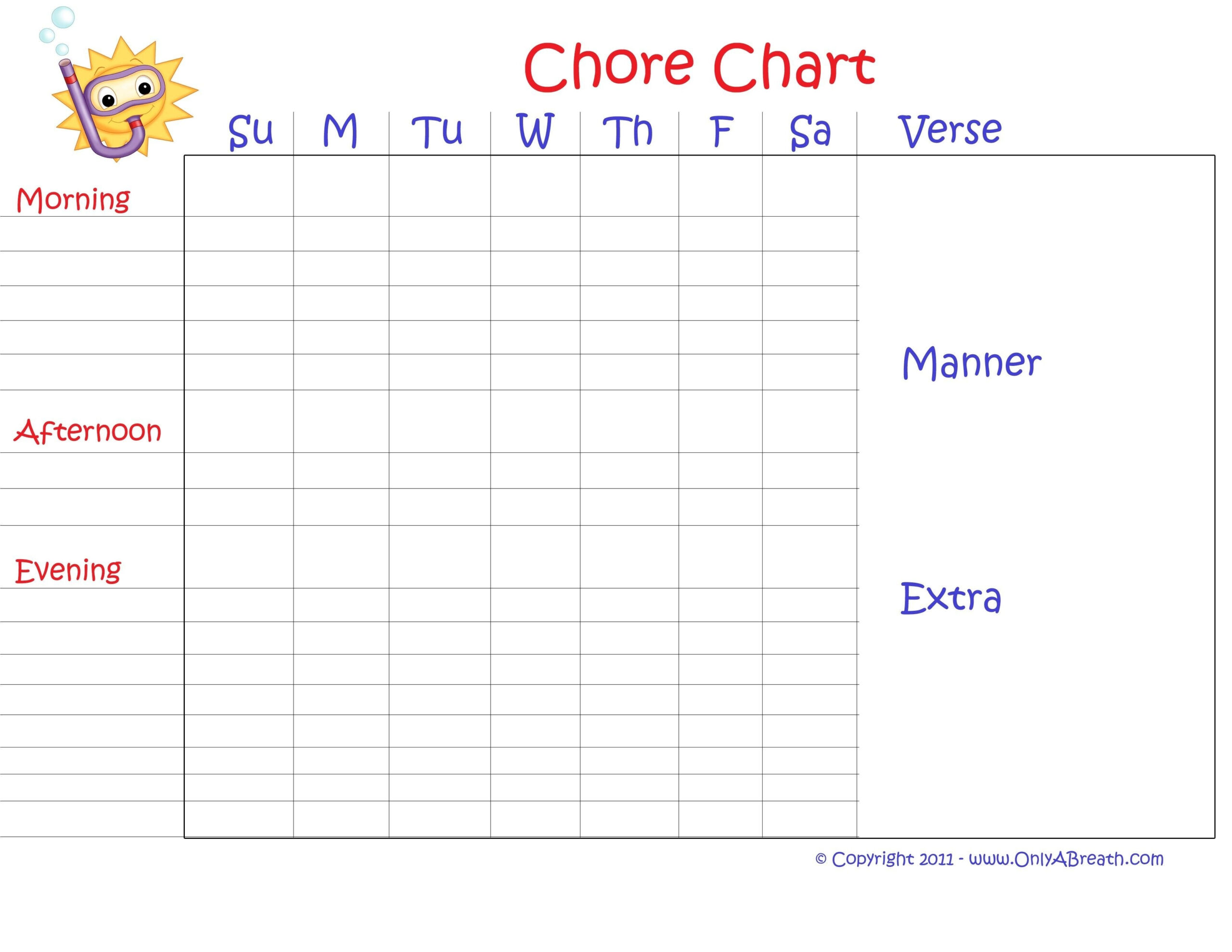 Editable Monthly Behavior Chart Calendar Template Printable