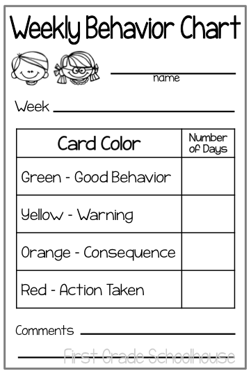 First Grade Schoolhouse Behavior Charts And Parent Communication