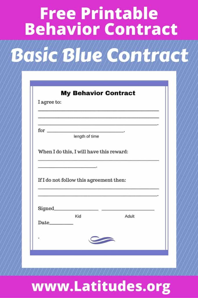 FREE Behavior Contract Blue Style ACN Latitudes
