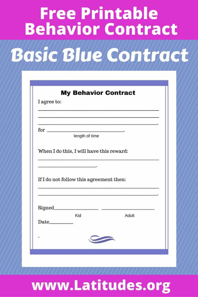 Free Printable Behavior Contracts And Charts PrintableBehaviorChart