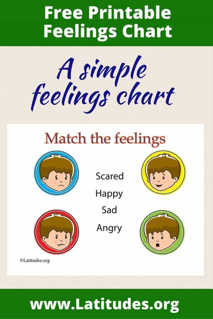 FREE Feelings Chart Match The Feelings Simple Feelings Chart 