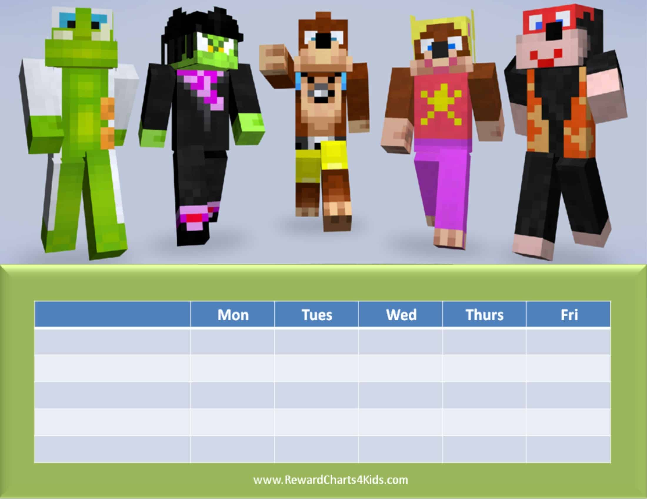 Free Printable Customizable Minecraft Behavior Charts