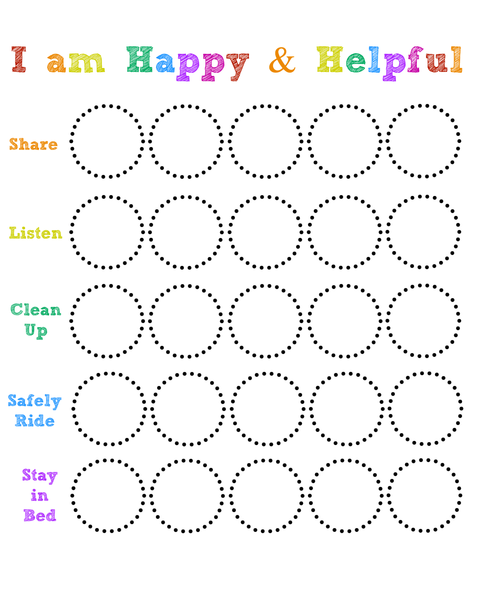 Free Printable Happy And Helpful Chart Behavior Chart Toddler Kids ...