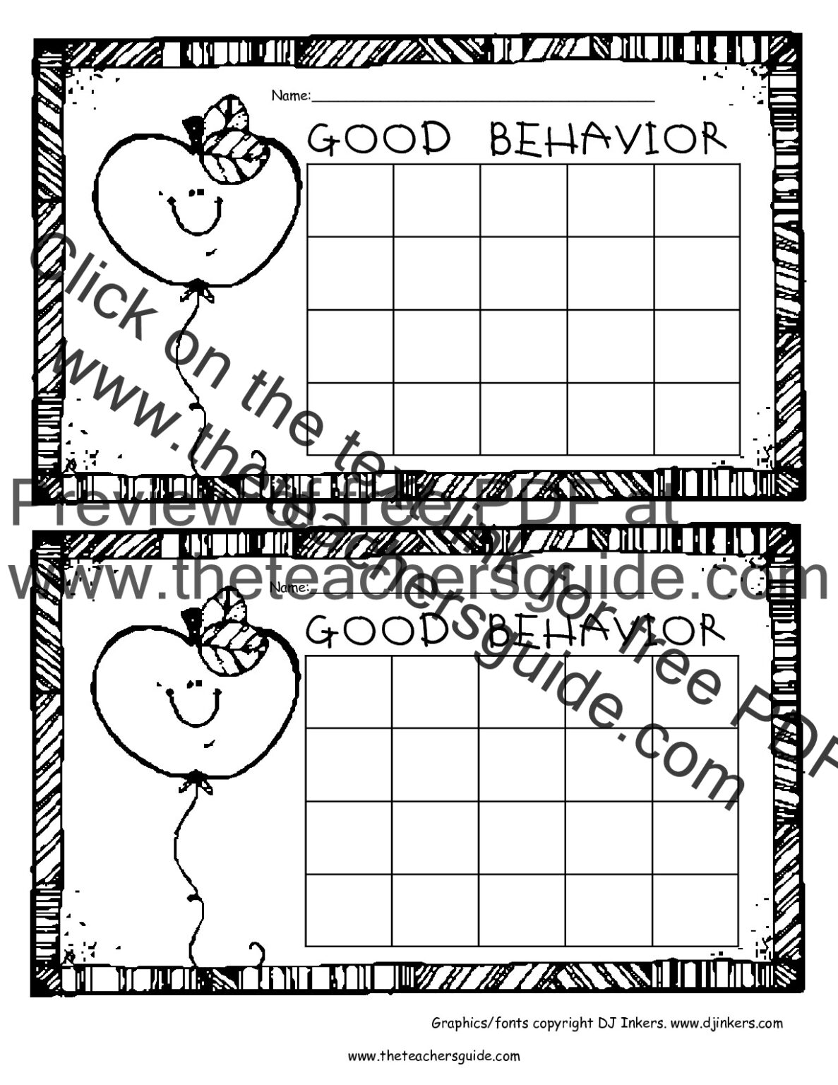 Free Printable Behavior Incentive Charts Printablebehaviorchart Com