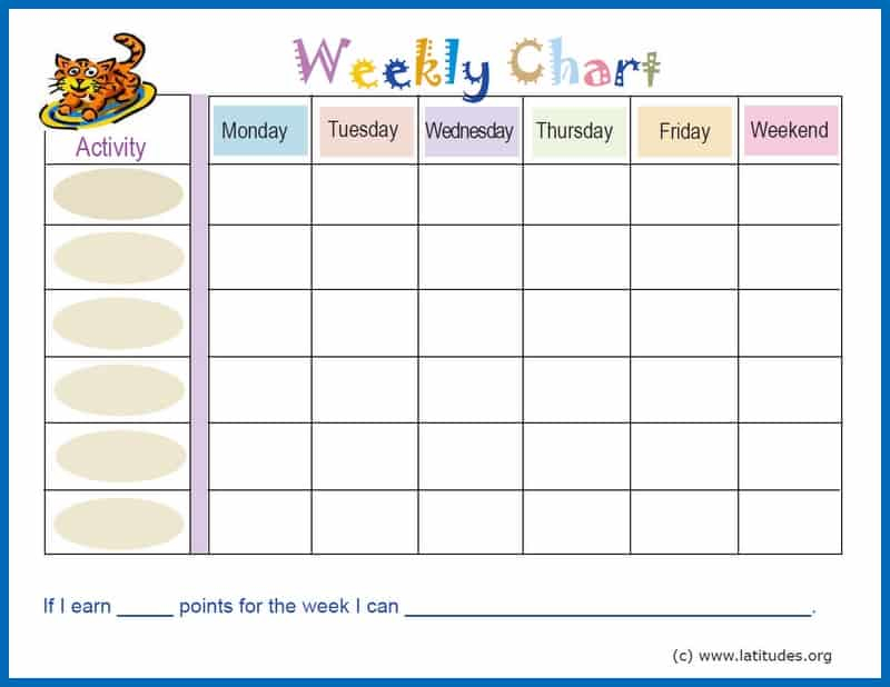 FREE Weekly Behavior And Chore Chart Pastel Style ACN Latitudes