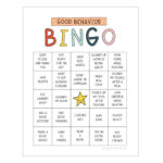 Good Behavior Bingo Printable Chart Behavior Reward Chore Etsy UK