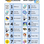 Good Morning Good Night Chore Chart Designed For A 3 Year Old