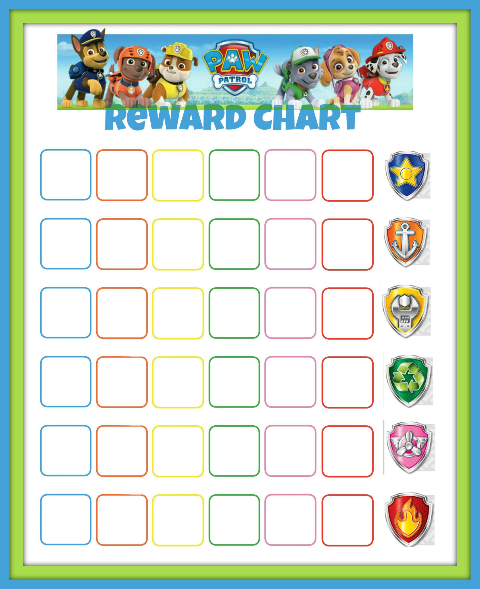 Paw Patrol Behavior Chart Printable - PrintableBehaviorChart.com