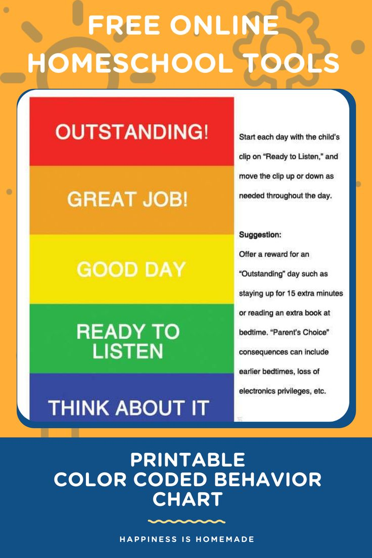 Printable Color Coded Behavior Chart PrintableBehaviorChart