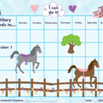 PRINTABLE Personalized Kids Chore Reward Chart Horses 3