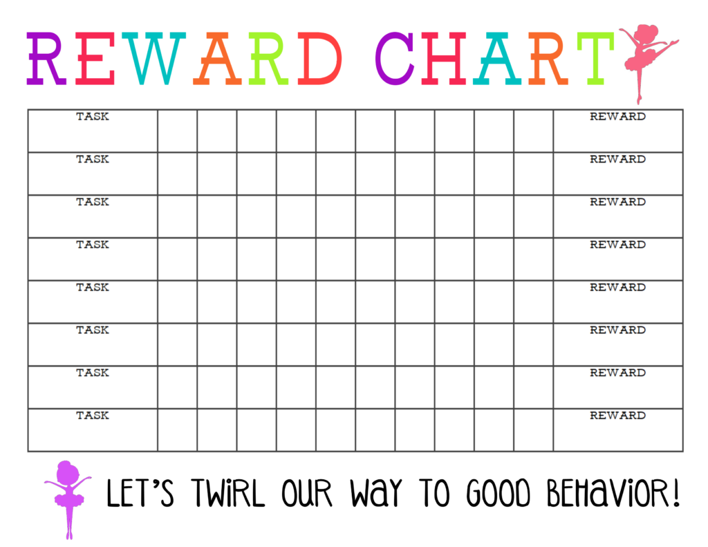 Printable Reward Chart For Girls Reward Chart Kids Reward Chart 