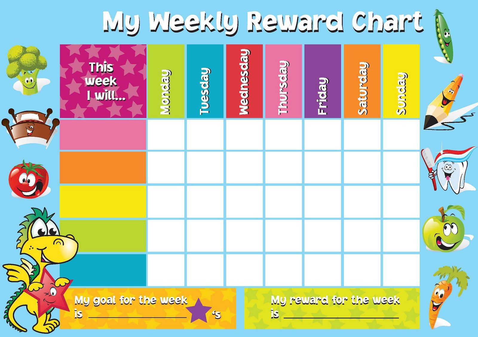 Printable Reward Chart Template Printable Reward Charts Reward Chart 