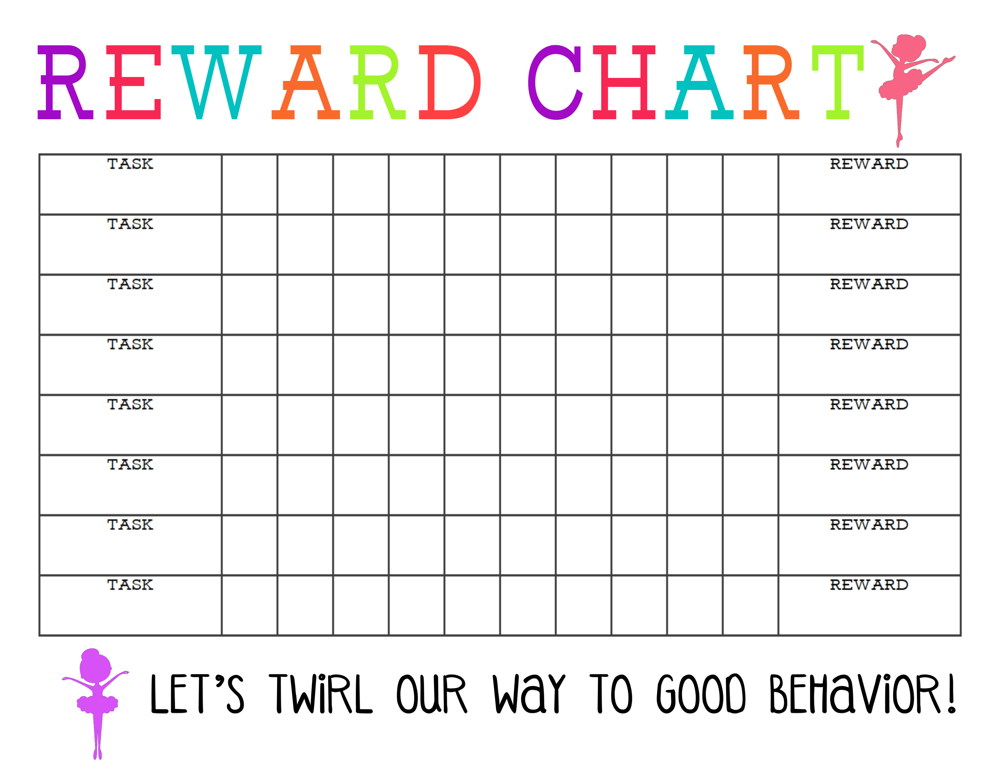 Printable Reward Chart The Girl Creative Reward Chart Template 