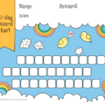 Rainbow Sky 30 day Reward Chart For Kids Free Printable Downloads