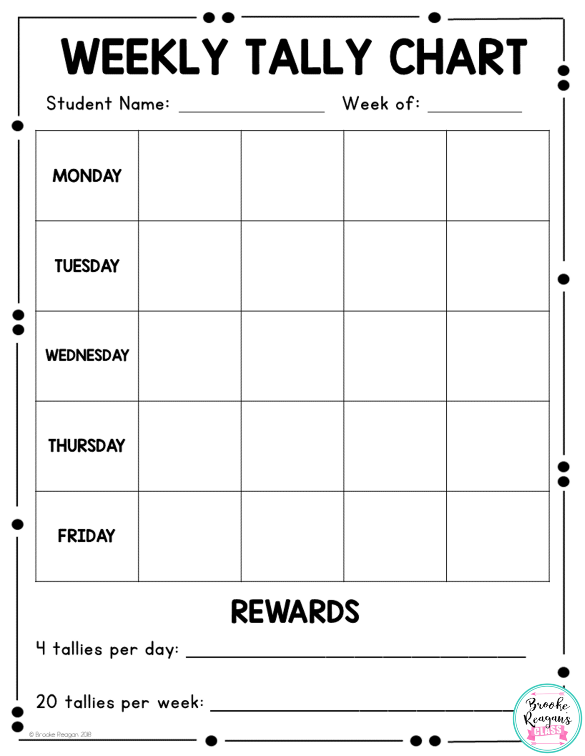 Behavior Tally Chart Printable Printablebehaviorchart Com