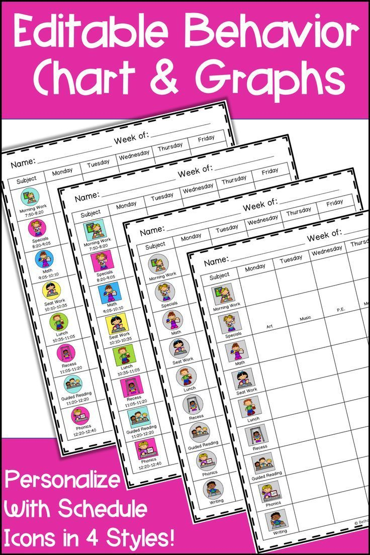 This Weekly Behavior Chart Includes Monthly Graphs For Data Collection 