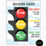 Worksheets For Stop Light Behavior Chart Printable