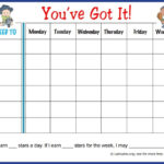 You ve Got It Weekly Behavior Chart Fillable ACN Latitudes