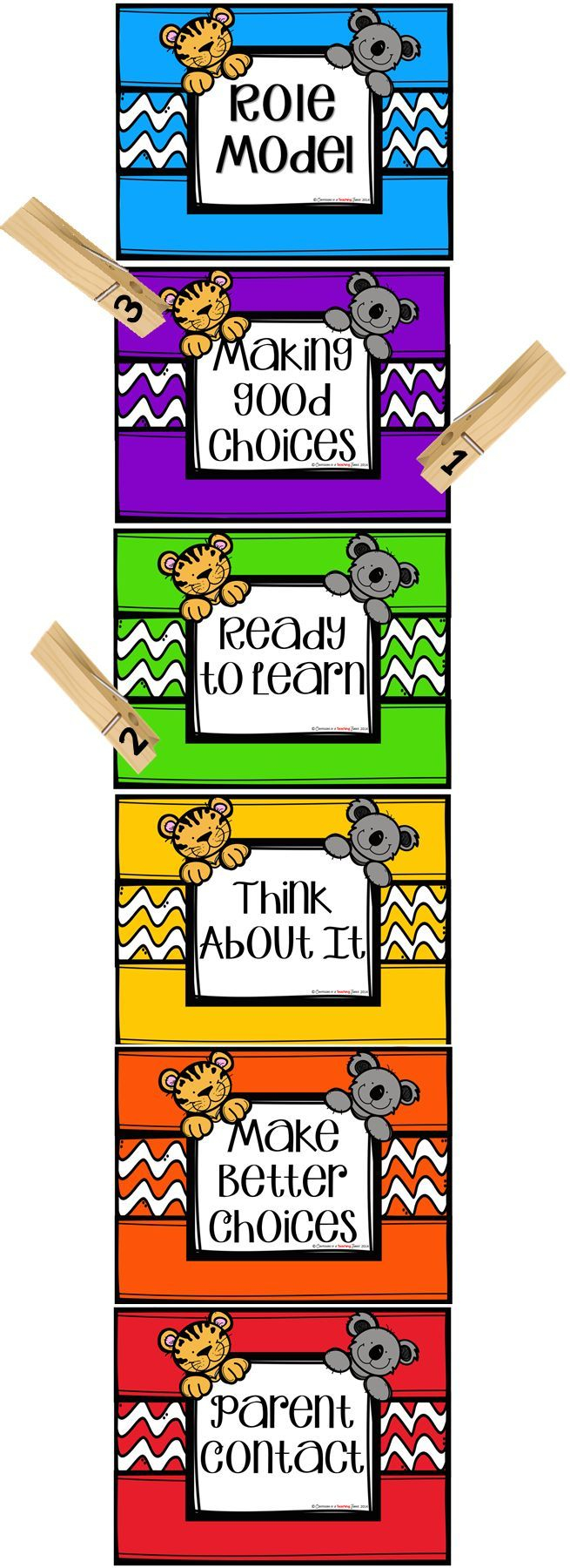 Zoo Animal Themed Behavior Clip Chart Clip Chart Behavior Clip 